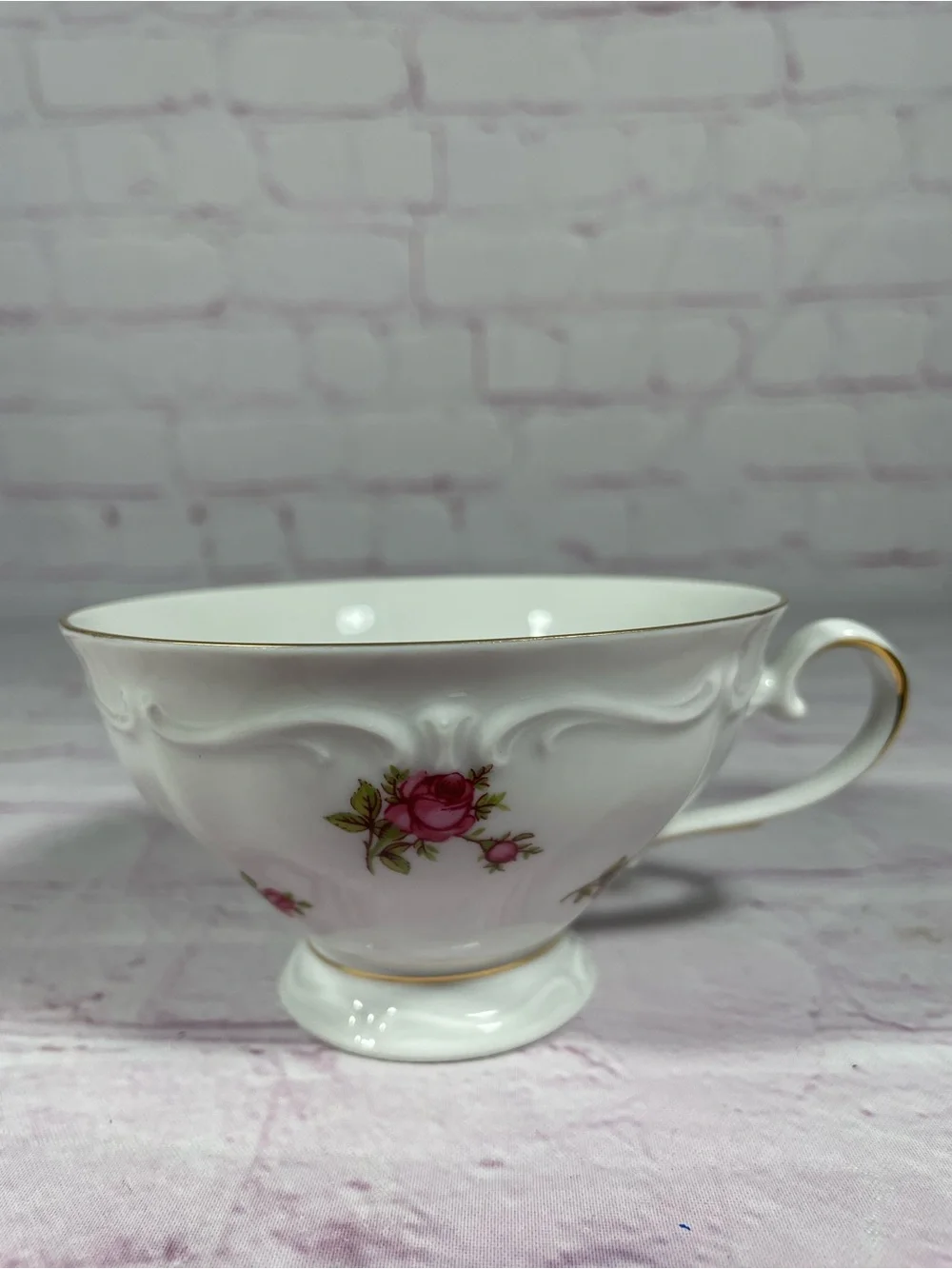 Vintage Winterling Rosebud Bavaria Western Germany Footed Teacup and Saucer Set